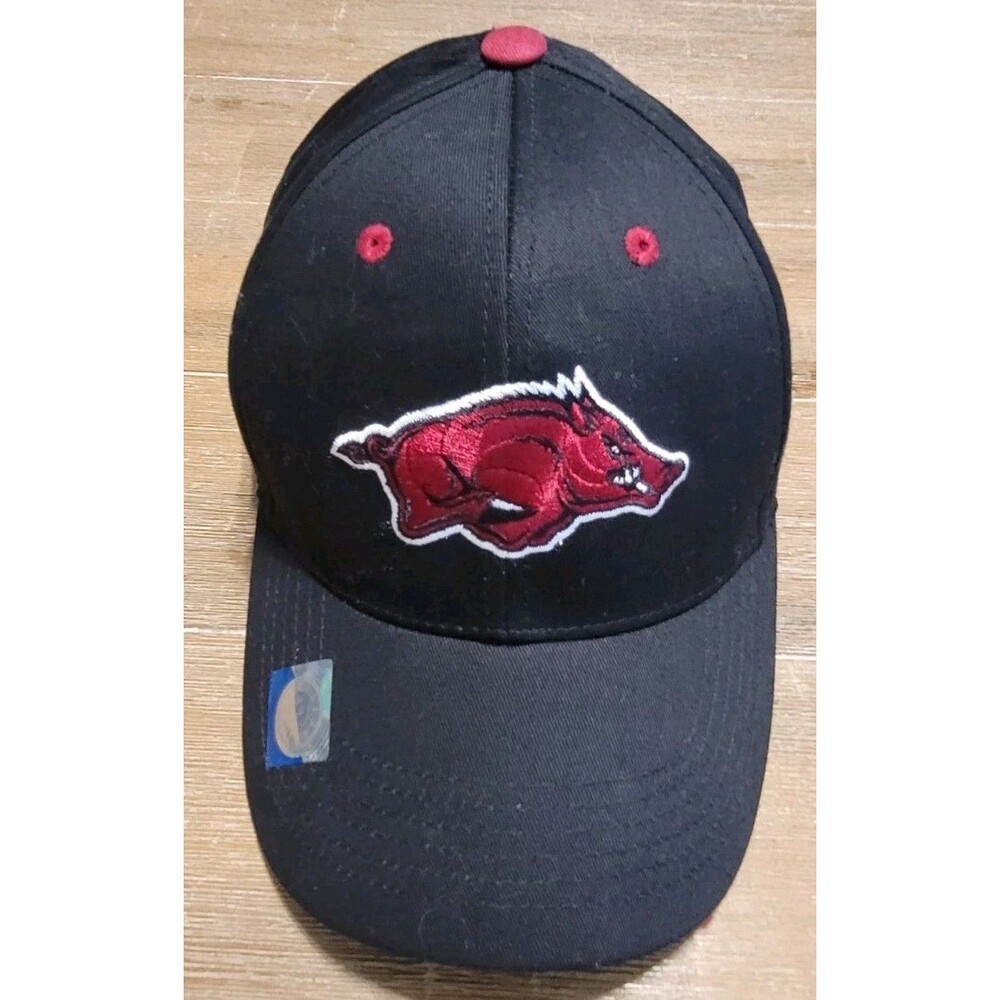 Arkansas Razorbacks Hat Cap Strap Back One Size Black Captivating Headgear NCAA